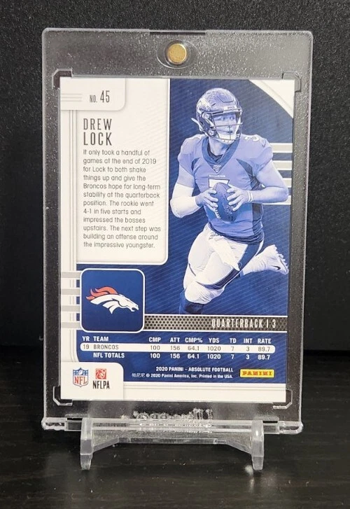 Drew Lock 2020 Absolute Football #45 Gold Stars Parallel /10 - Image 2 of 2