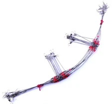 10/20pk Top Bottom Rig Stainless Steel Wire Trace Leader w/ Snap Swivel:1-5 arms