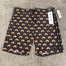 Hurley Phantom Board Shorts Mens 32 Black Geometric Drawstring Swim NEW 60