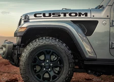 x2 Custom Text Vinyl Decal Hood Lettering Fits Jeep Wrangler/Fits Jeep Gladiator