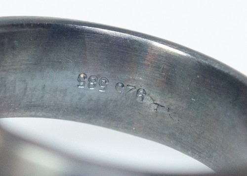 585 Oro / 925 Argento, Ossidati - Vintage Anello Design - Naturale Acquamarina - Foto 8 di 8