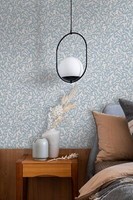 Vliestapete Ranken Blattmuster Floral Textiloptik Weiß Blau 47642 (7,12€/1Qm)