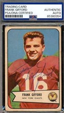 Frank Gifford Cards, Rookie Cards and Autographed Memorabilia Guide 37