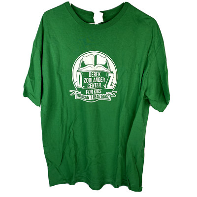 Zoolander Shirt Mens Extra Large Spell Out Green White Movie TV Show Quirky