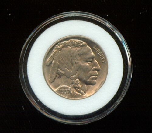 HOBO NICKEL DATED 1937, MAYAN EMPIRE UNDER CHIEF (3G917) Detailed Carving - Picture 1 of 2