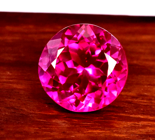 22.75 Ct Natural Flawless Burmese Pink Ruby Round Cut Loose Certified Gemstone - Picture 2 of 6