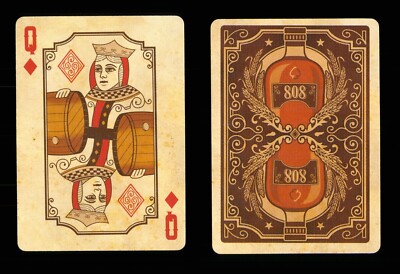 1 x Spielkarte Bicycle Bourbon 808 PP - Queen of Diamonds ZT 55