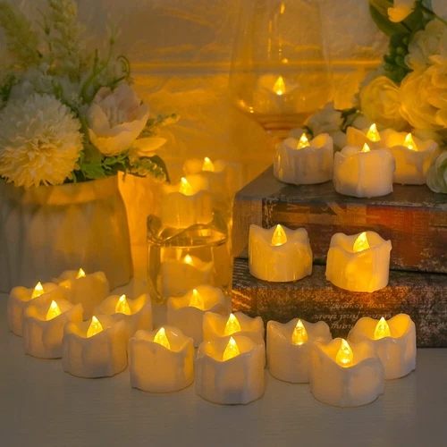 12/24PCS Flameless LED Tea Lights Votive Candles Lamp Decor Battery Operated Set - Picture 4 of 18