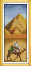 Happy Forever 11CT Stamped Cross Stitch, F212 The Pyramids of Egyp,Size 7''x17''