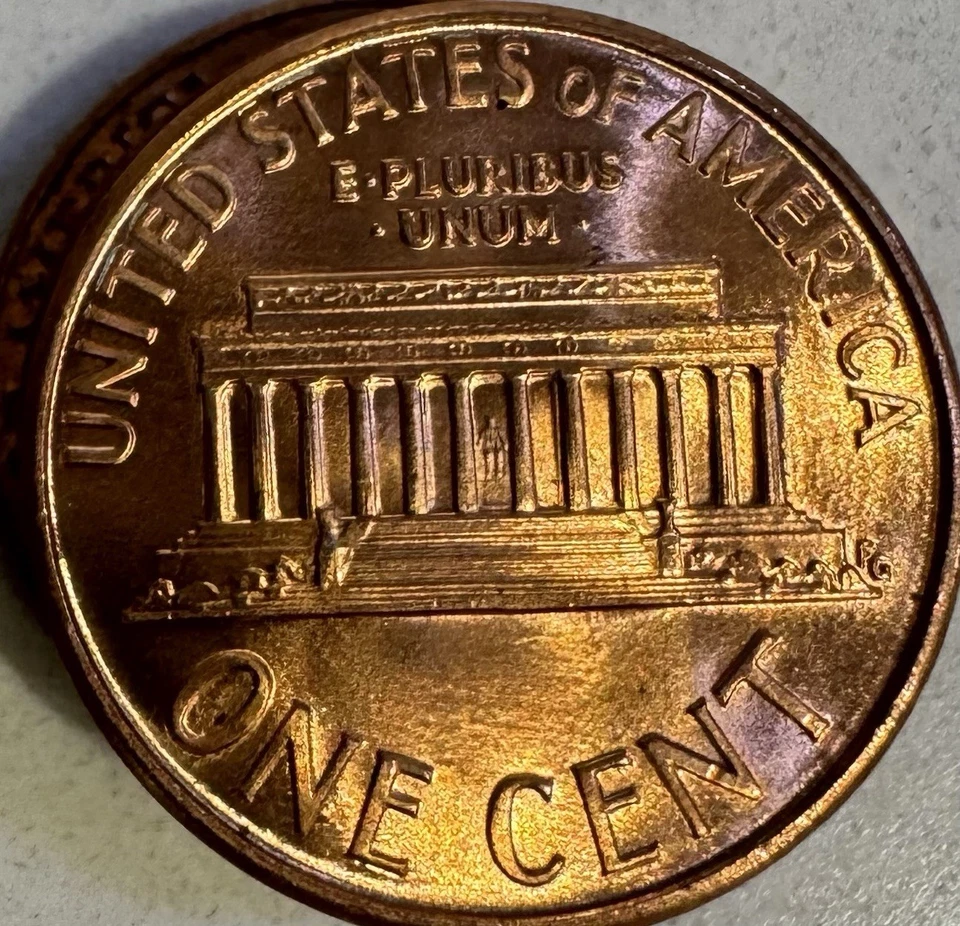 1990 D LINCOLIN MEMORIAL PENNY, DOUBLE DIE OBVERSE AND REVERSE. B/ U COIN UNC! - Image 3 of 4