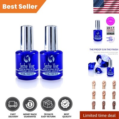 Vive Instant Gel Top Coat - Glossy Finish Nail Polish, 2-Pack for Elegant Nails