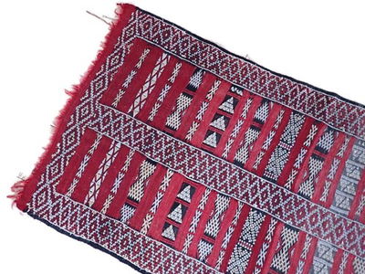 #ad #ad Antique Moroccan Berber Rug or Wall Panel Estate Find Dark Red Wool Geometric $849.00