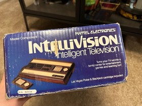 Mattel Intellivision system console system in box w/ 3 CIB video games UNTESTED