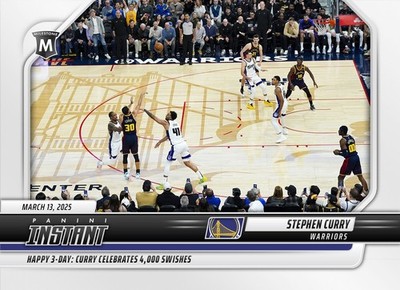 2024-2025 PANINI INSTANT NBA #430 STEPHEN CURRY 4,000 3'S! GOLDEN STATE WARRIORS