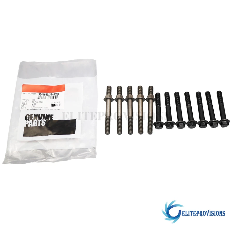 New 12X Exhaust Manifold Bolts Studs 3944655 For Dodge Ram 5.9 6.7 Cummins 03-19 Foto 3 de 4