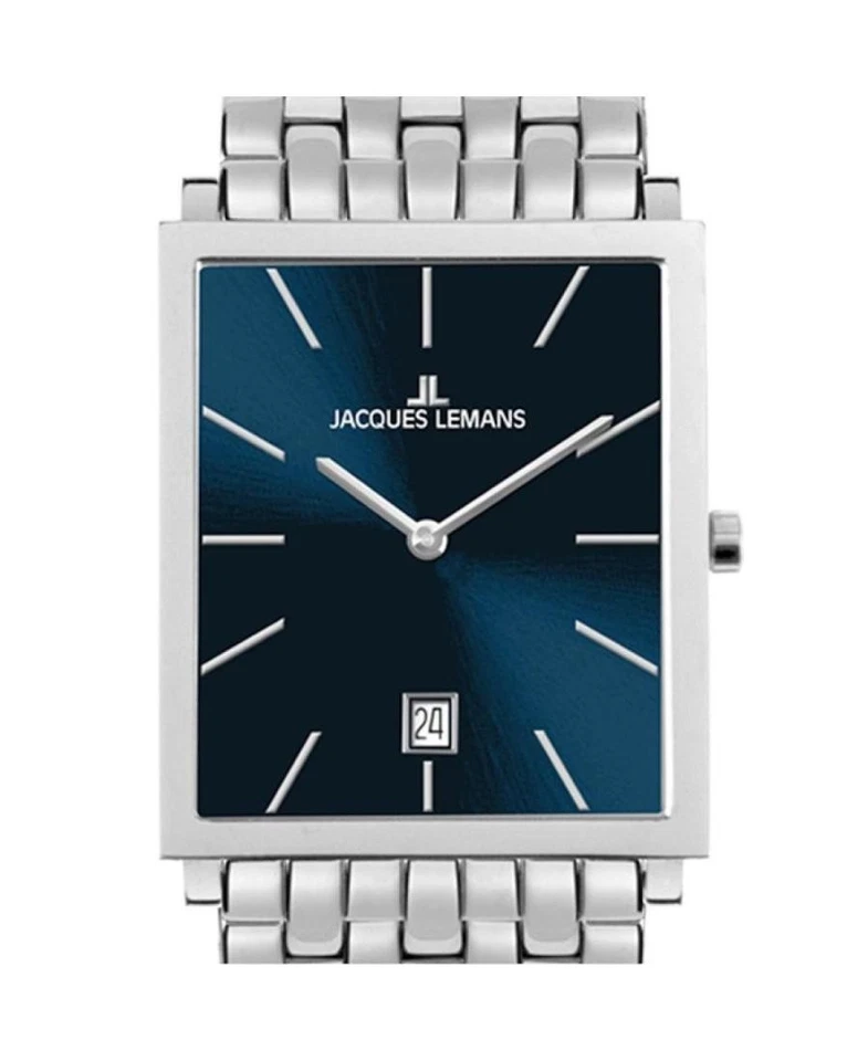 JACQUES LEMANS Hombre Analógico Cuarzo Informal Reloj Clásico Vestido Esfera Azul Impermeable Foto 4 de 4