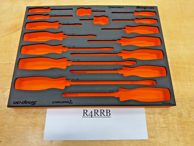 #ad Snap on Tools NEW ORANGE FOAM ORGANIZER for 16pc Soft Grip Screwdriver FMSGD01BO $149.95