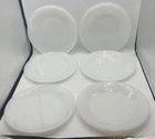 Set of 6 Vintage Fire King Oven Ware 9" White Milk Glass Dinner Plates