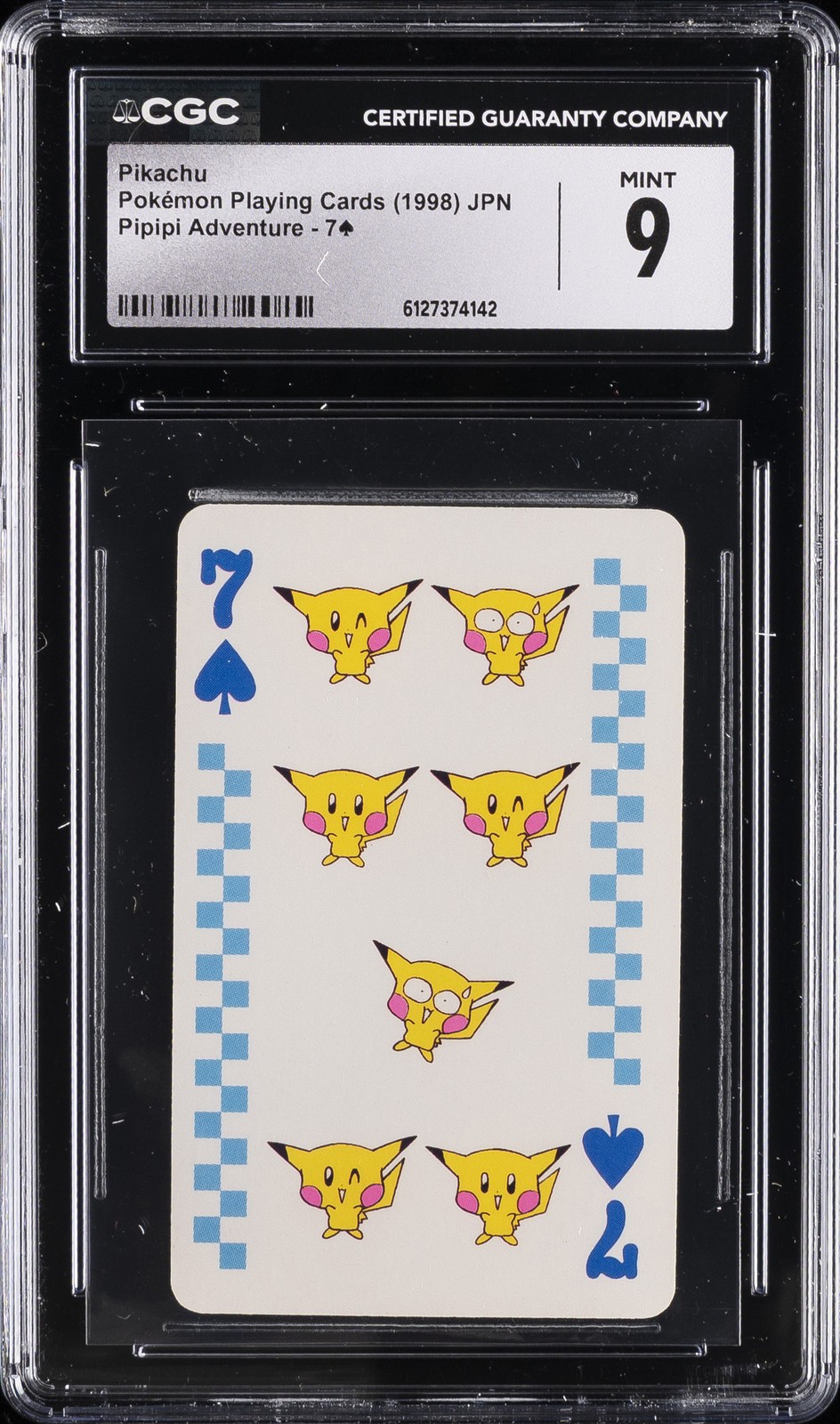 1998 POKEMON PLAYING CARDS JPN PIPIPI ADVENTURE #7 PIKACHU CGC 9