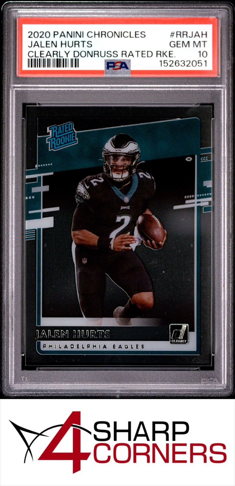 2020 PANINI CHRONICLES CLEARLY DONRUSS RATED ROOKIES JALEN HURTS RC PSA 10