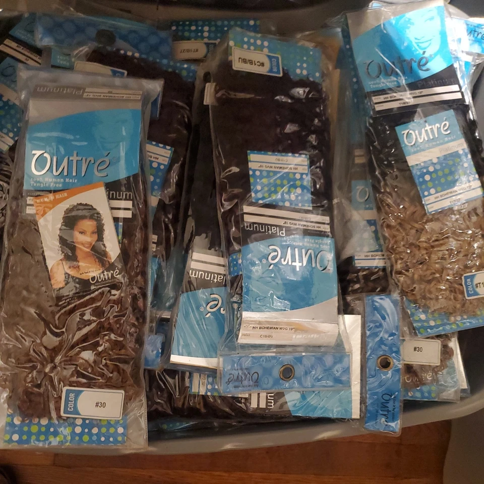Paquete de tejido de rizos duros bohemios 100 % humanos Outre en muy buena condición 12" paquete único Foto 2 de 4