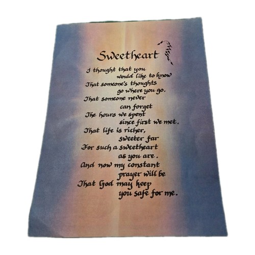 Sweetheart Calligraphy Frameable Written Art Colorful Paper Religious Love 