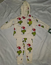 Baby Girl Dr. Seuss The Grinch Christmas 2 Pc Hoodie  Pants Outfit Sizes 2T, 4T
