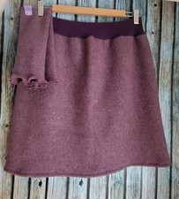 Walkloden-Rock Wollrock Wolle Pulswärmer Armstulpen Schurwolle Handmade 40 42 ❤️