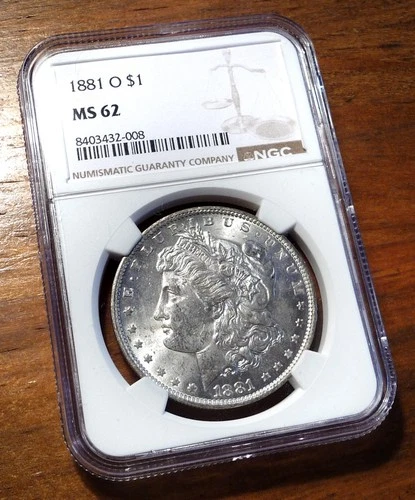 1881-O Morgan Silver Dollar NGC Graded MS62