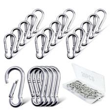 20PCS 304 Stainless Steel Spring Clasp 1.57-Inch Carabiners, M4 Stainless Steel
