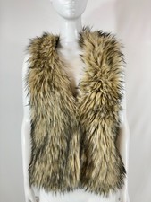 RALPH LAUREN Denim&Supply Gilet Donna MEDIA Pelliccia Ecopelliccia Morbida Fo...