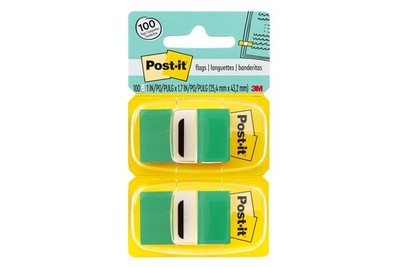 Post-it Flags Value Pack, 50/Dispenser, 12 Dispensers/Pack, 1 in Wide, Green (68