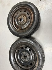 Ford Escort Fiesta Orion KA 4 Stud Steel Wheels & Tyres Pair Used 14 Inch