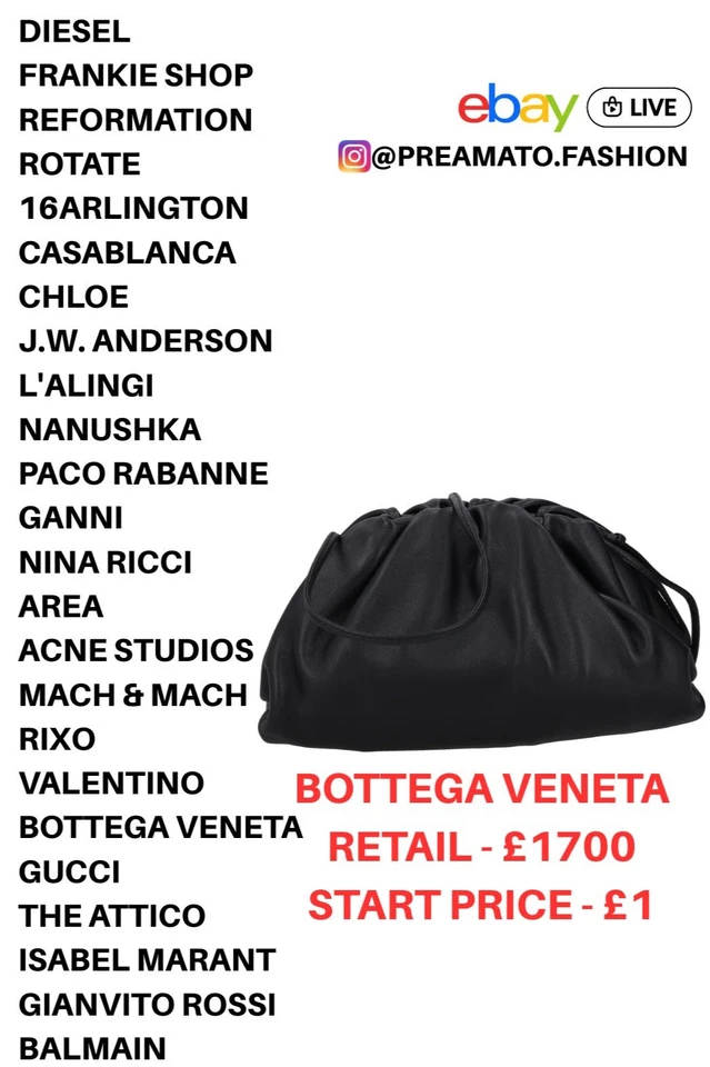 50 £1 AUCTIONS - MOSCHINO, GUCCI, DIESEL, FRANKIE SHOP, BOTTEGA VENETA ✨🤍