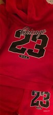 Baby Air Jordan Fleece Suit 2T Red/Black Pullover Sweatshirt And Pants Toddler