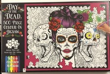 Day Of The Dead - 500 Piece Colour-In Jigsaw Puzzle - Hinkler - 2016