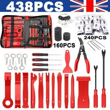438Pcs Car Trim Removal Pry Tool Set Molding Panel Door Dash Interior Clip Kit