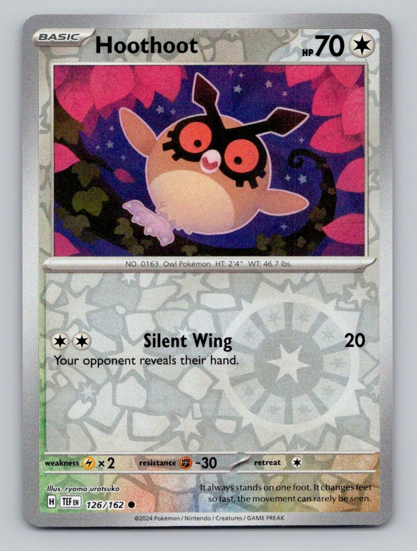 Reverse Holo Hoothoot 126/162 Common Temporal Forces Pokemon