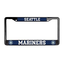Seattle Mariners MLB 3D Polyurethane 2-Hole Black Metal License Plate Frame