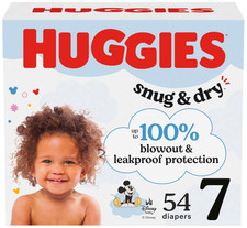 Huggies 54 Pack Snug and Dry Mickey Mouse Unisex Size 7 Disposable Baby Diapers