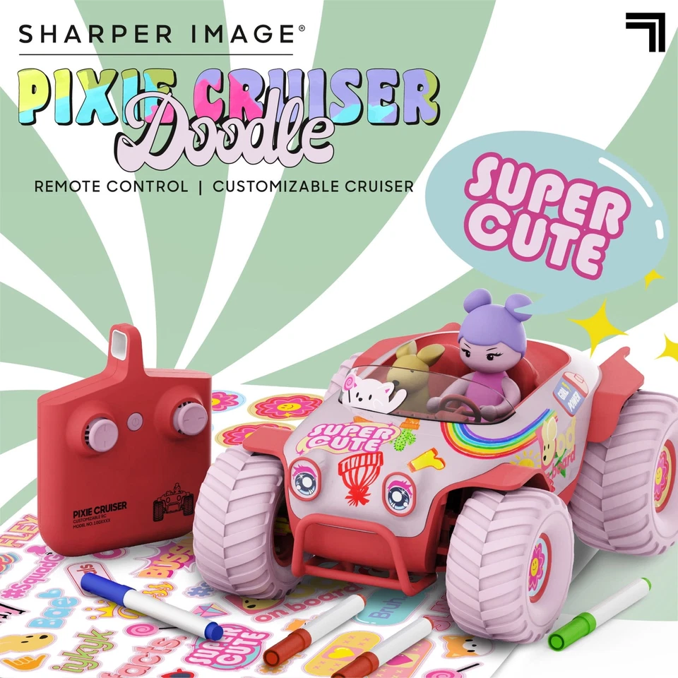 Sharper Image® Pixie Cruiser Doodle, Customizable RC Car with Markers FAST SHIP - Image 2 of 4