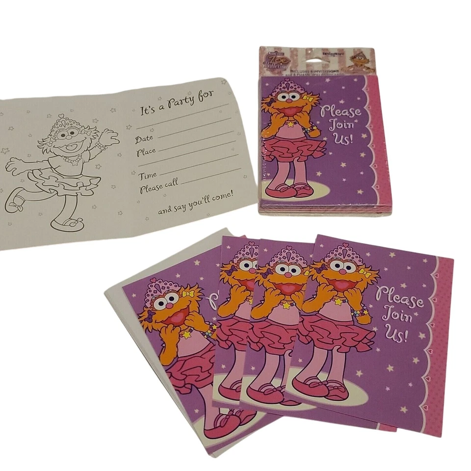 Zoe Ballerina Birthday Party Invitations Thank You Gift Bags Tablecovers - Image 4 of 4