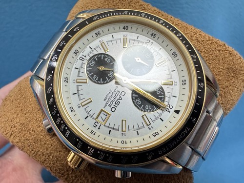 CASIO Edifice EF-503DJ Quartz Two Tone Chronograph Men Watch 41mm - Picture 5 of 18