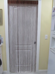 (2) Brown String Curtain Room Divider Panel 37" X 78" each