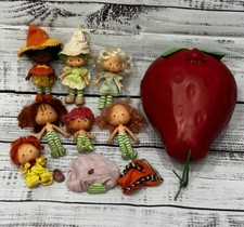 Vintage 80s Strawberry Shortcake Dolls Carrying Case Lot - Kenner Doll Toys