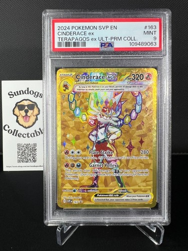 Cinderace Ex Terapagos Ex UPC 163 PSA 9 Mint - Black Star Promo - Pokemon