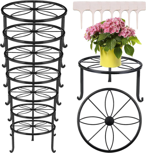 7-Pack Metal Plant Stands, Plant Stand Outdoor Clearance, Anti-Rust Iron Flower  - Afbeelding 1 van 8