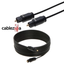 Toslink Optical Audio Cable SPDIF Digital Fiber Optic Sound Cord Black Wire Lot