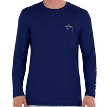 Guy Harvey Mens Crew Neck Long Sleeve Graphic T-Shirt UPF 50 Size XL-2XL