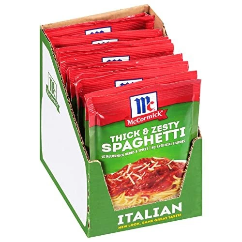 McCormick Thick & Zesty Spaghetti Sauce Mix 1.37 oz Pack of 12 - Picture 1 of 7
